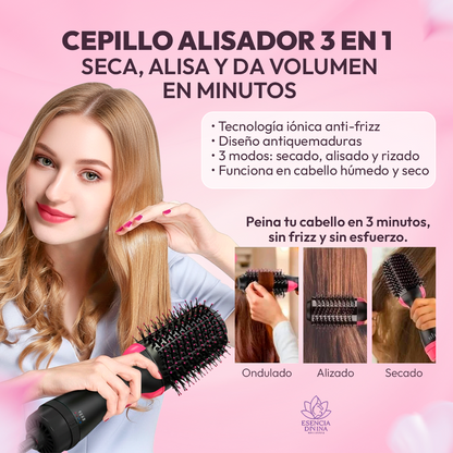 Cepillo Alisador 3 en 1 - Cabello liso, brillante y sin frizz en solo minutos